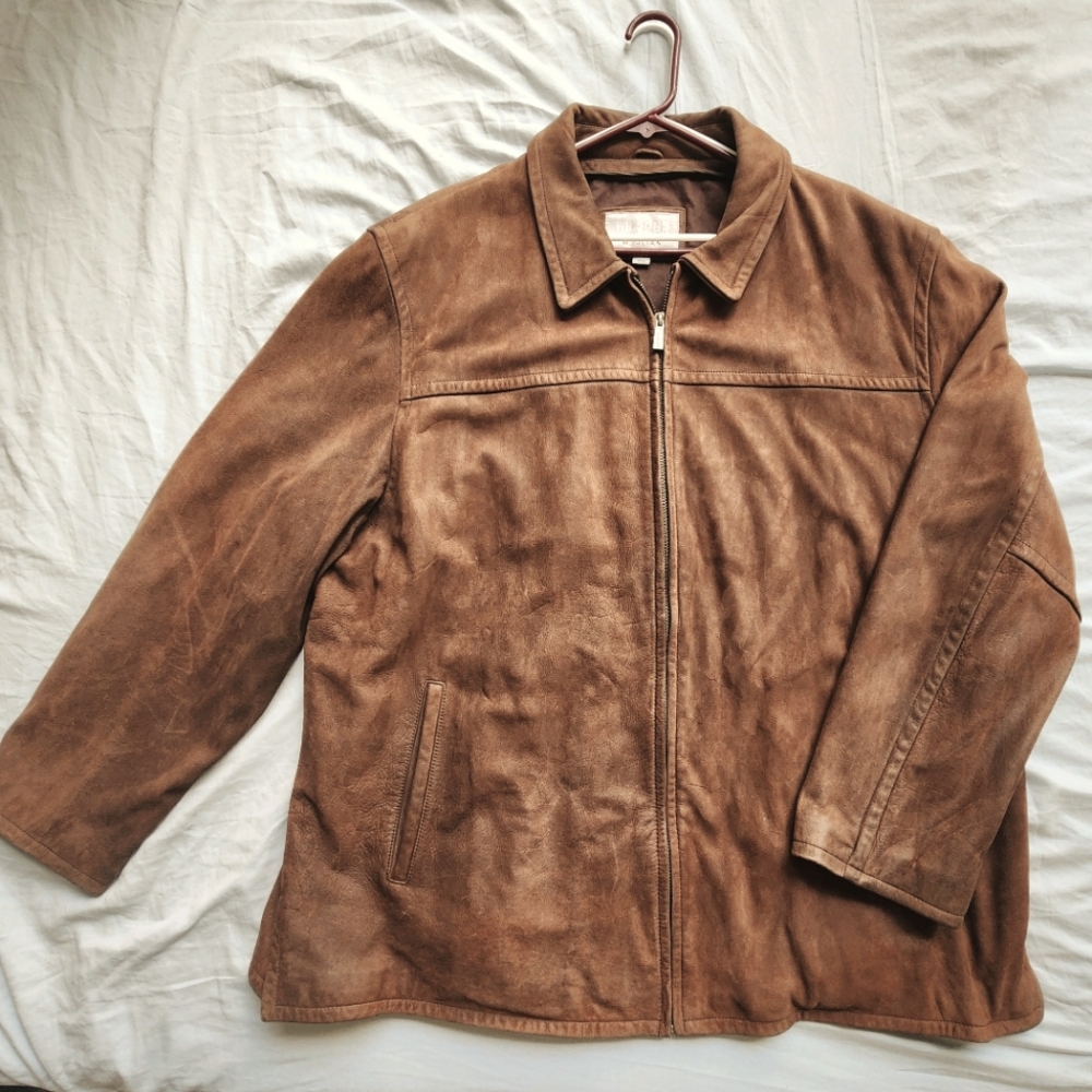 Mens VTG Wilsons Size 2X Leather Brown Jacket Julian Zip Up Lined ⚘️HP⚘️ - Picture 1 of 9